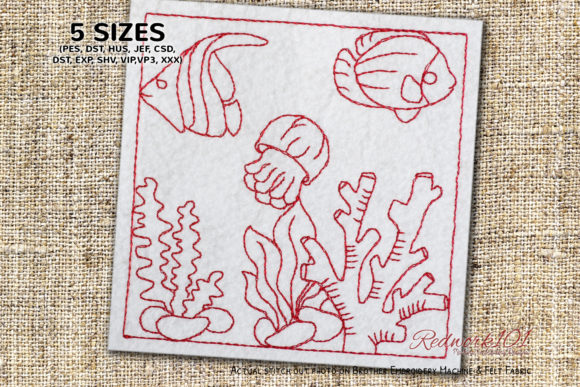 Beautiful Fish Tank Redwork: An Etsy Seller Review