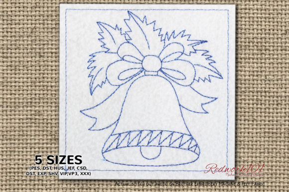Big Christmas Bell Lineart: Elegant Holiday Stitching