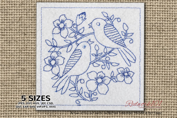 Birds Sitting on Flower in Garden: Embroidery Review