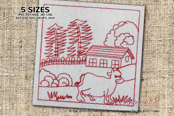 Cow in Village: A Festive Embroidery Design Review