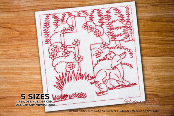 Deer Sitting by God Crossword Redwork Review