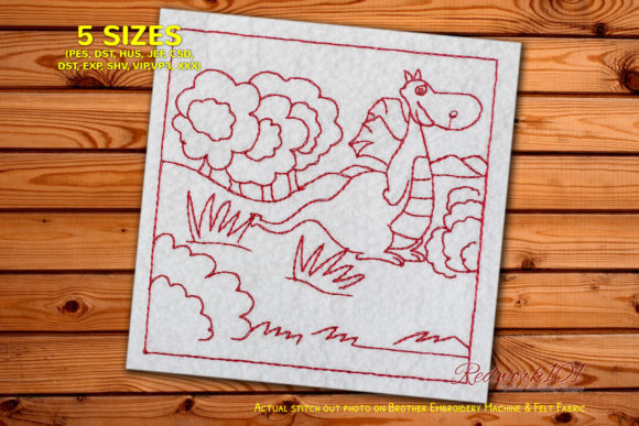 Dragon in Jungle Redwork: A Holiday Embroidery Review