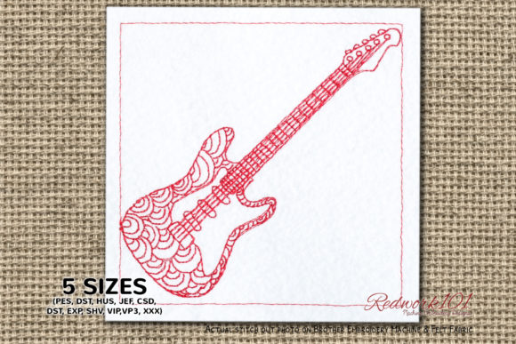 Electric-Guitar Redwork: A Holiday Embroidery Review